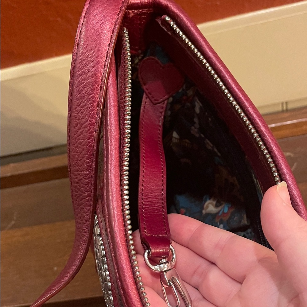 Brighton Barbados Red Patchwork Leather Shoulder … - image 14